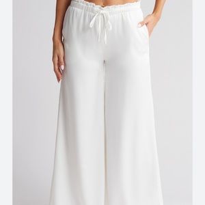 Catarina Satin Drawstring Wide Leg Pants